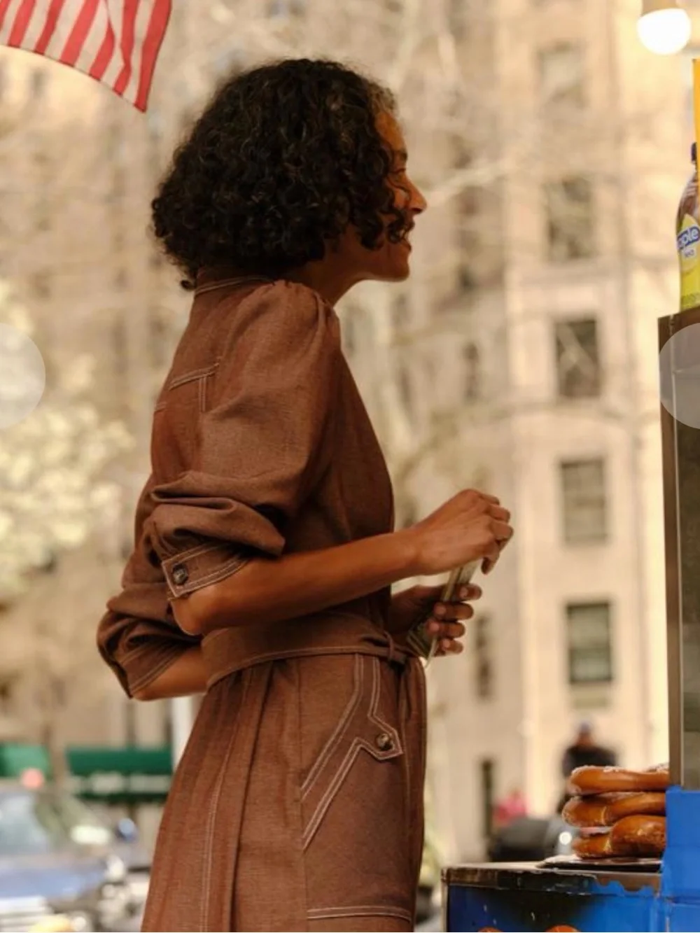NWT Cartolina Harris Dress XXS Mocha Belted Utility Shirt Midi Quiet Luxury